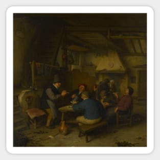 Peasants in a Tavern by Adriaen van Ostade Sticker